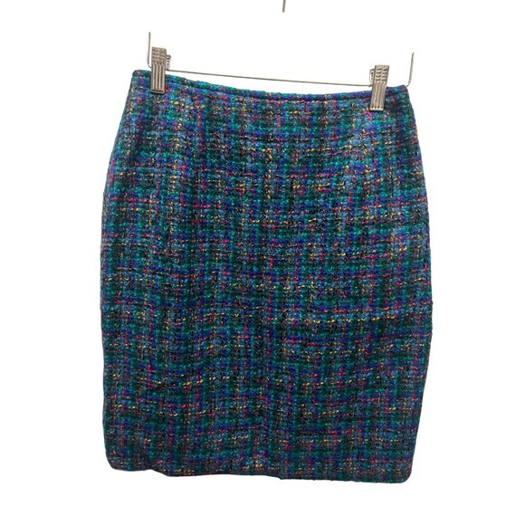 The Limited Vintage 90's Teal Tweed 2 Piece Skirt Suit - Picture 7 of 9